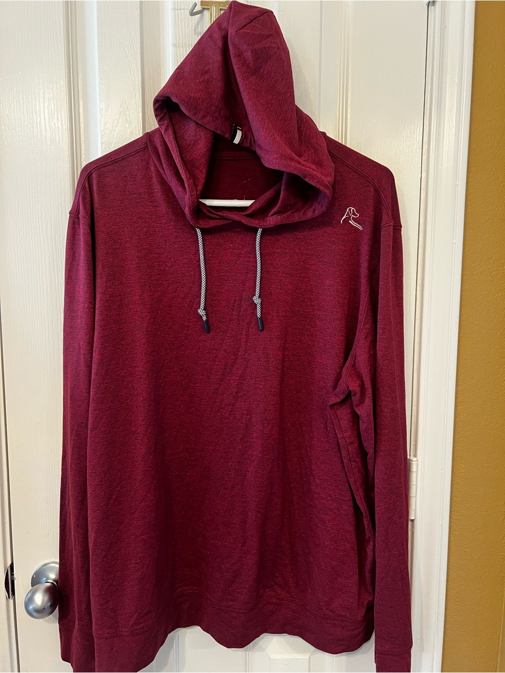Rhoback The Hesi Performance Hoodie Men’s Large Heather Rouge Red Maroon